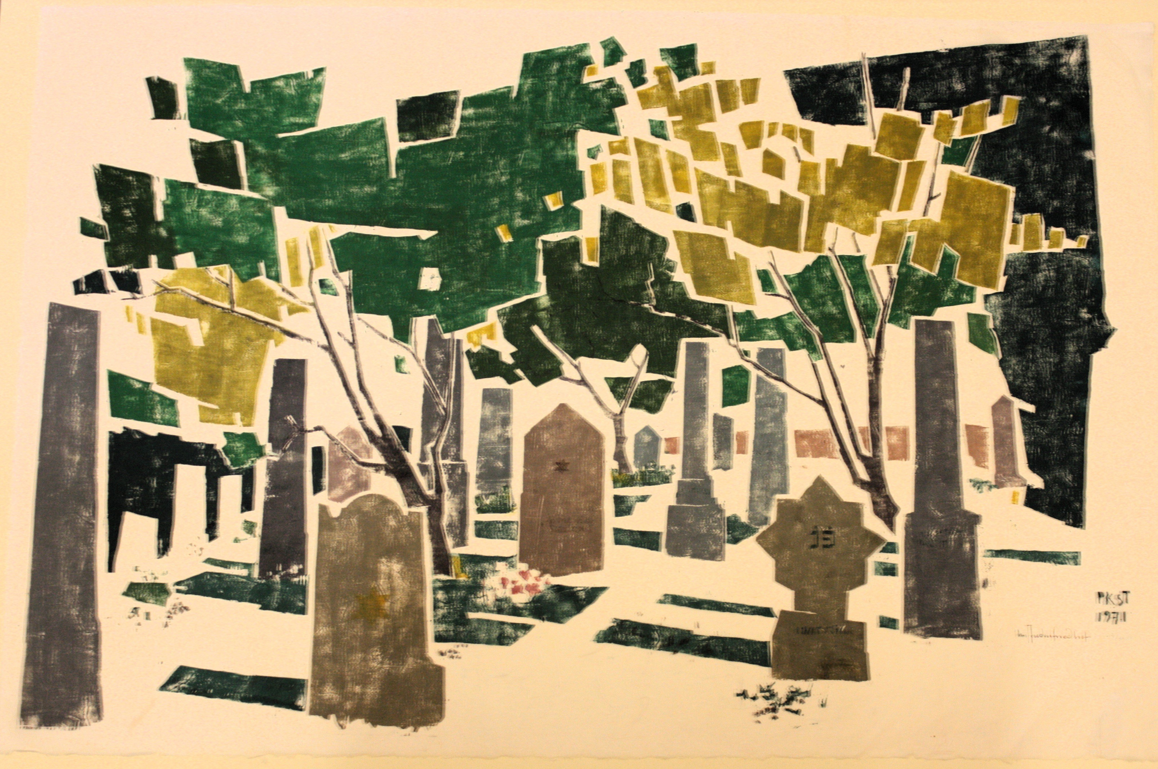 Unknown artist, Grafik "Im Judenfriedhof"