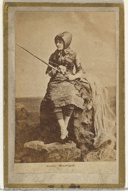 Allen & Ginter, Sadie Martinot, from the Actresses and Celebrities series (N60, Type 2) promoting Little Beauties Cigarettes for Allen & Ginter brand tobacco products