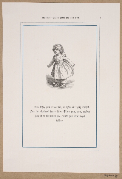 Lorenz Frølich, Illustration til "Hvorledes Dagen gaaer for Lille Lise"