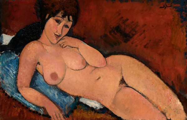 Amedeo Modigliani, Nude on a Blue Cushion