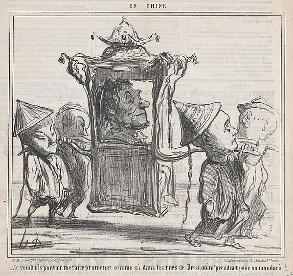 Honoré Daumier, Je voudrais pouvoir me faire promener, from "En Chine"