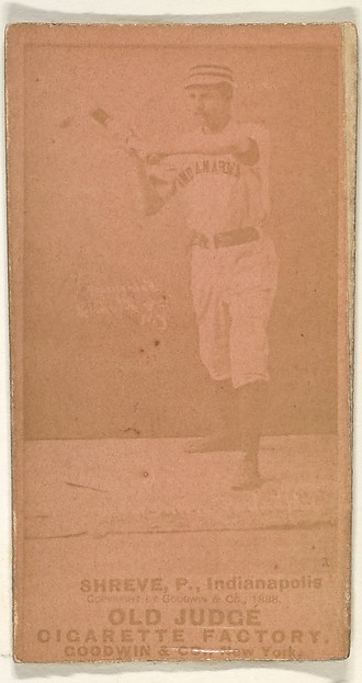 Goodwin & Company, Lev Shreve, Pitcher, Indianapolis, from the Old Judge series (N172) for Old Judge Cigarettes