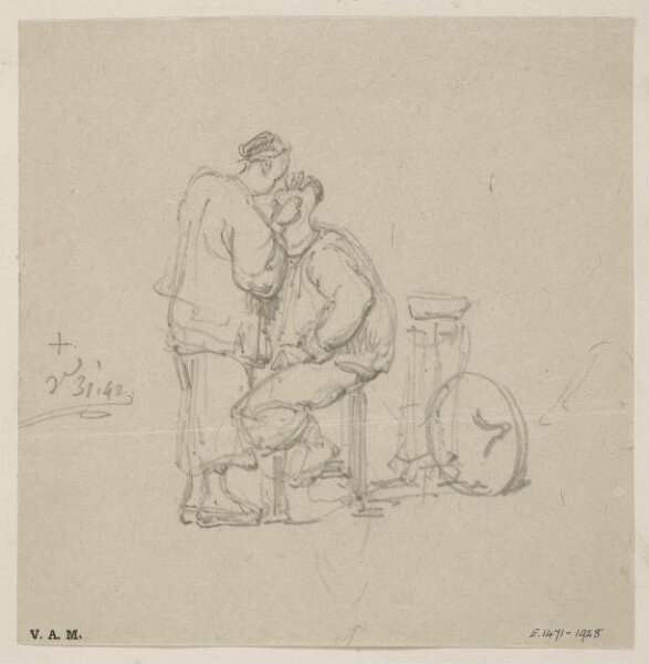 George Chinnery, A barber and customer
