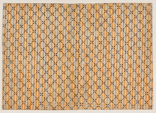 Anonymous, Sheet with stripe and grid pattern