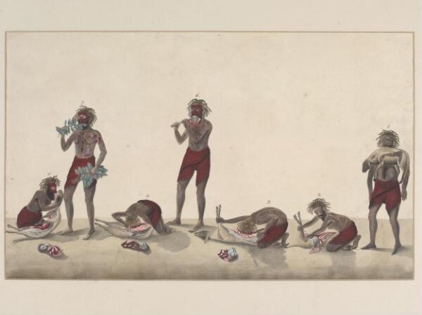 Unknown, The Sheep-eater exhibiting his powers at Fategarh in Uttar Pradesh on 3 March 1796