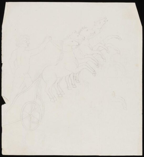 Unknown, Male nude in chariot harnessed to a team of four horses