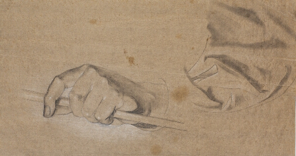 Nicolai Abildgaard, Studie af en hånd og et draperi
