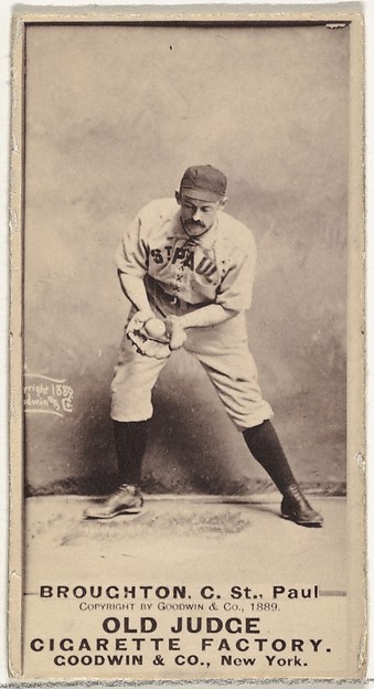 Goodwin & Company, Cecil Calvert "Cal" Broughton, Catcher, St. Paul Apostles, from the Old Judge series (N172) for Old Judge Cigarettes