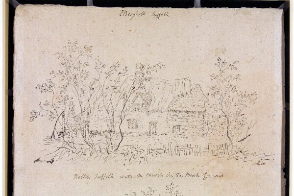 Constable, John (RA), Cottage at East Bergholt, with a well