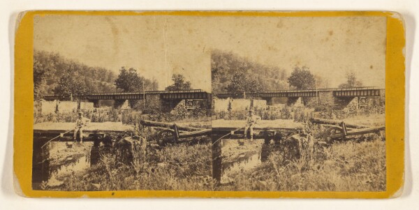 Edward and Henry T. Anthony & Co., The Iron Bridge and ruins of Old Mill near Spence Creek, Huntington Co. [Pennsylvania Central R.R.]