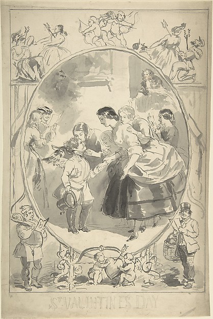 Anonymous, British, 19th century, Design for the Cover of a Magazine, Valentine's Day Issue