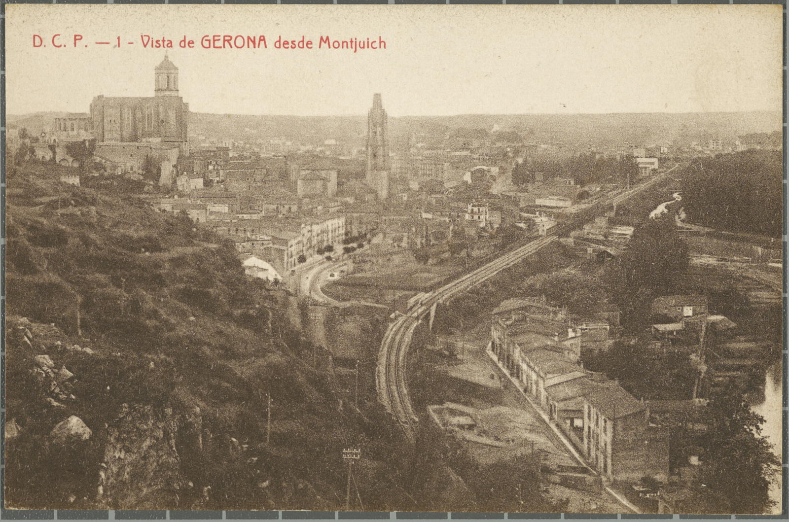 Desconegut, D.C.P.- 1- View of Gerona desde Montjuïch
