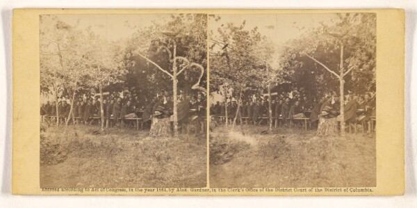 Timothy H. O'Sullivan, Officers of the 50th New York Vol. Engineers, celebrating the 4th of July, 1864, in front of Petersburg, Va.
