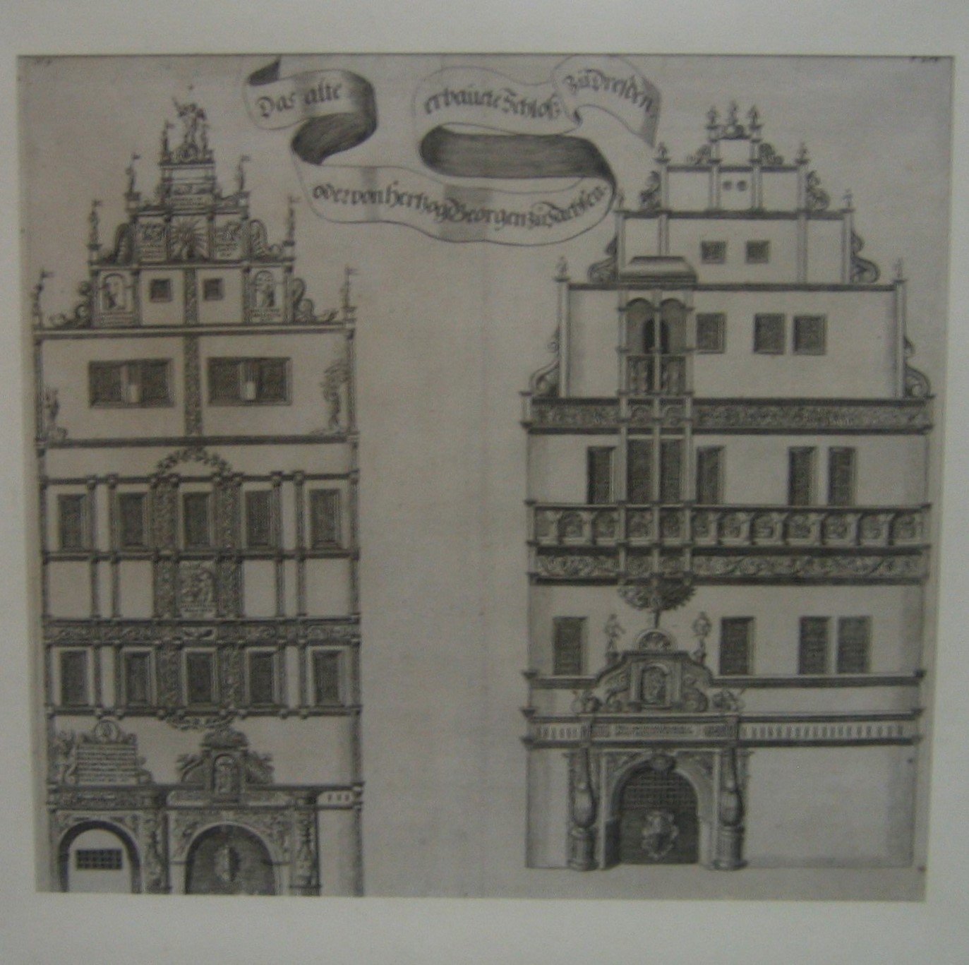 Unknown artist, Grafik "Das alte erbauete Schloß zu Dresden"