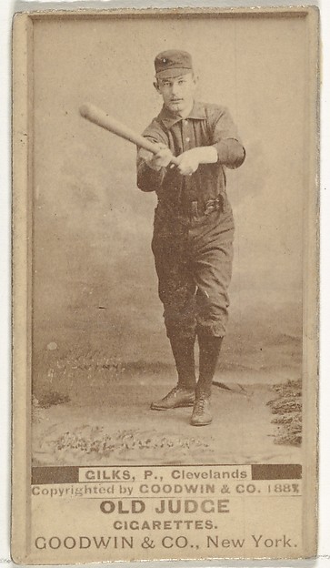 Goodwin & Company, Robert James "Bob" Gilks, Pitcher, Cleveland, from the Old Judge series (N172) for Old Judge Cigarettes