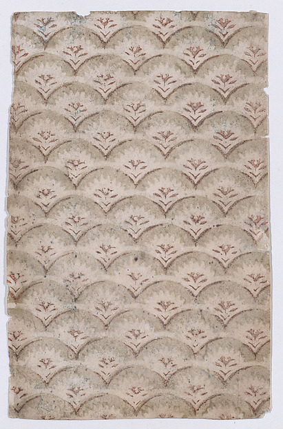 Anonymous, Sheet with overall curved abstract pattern