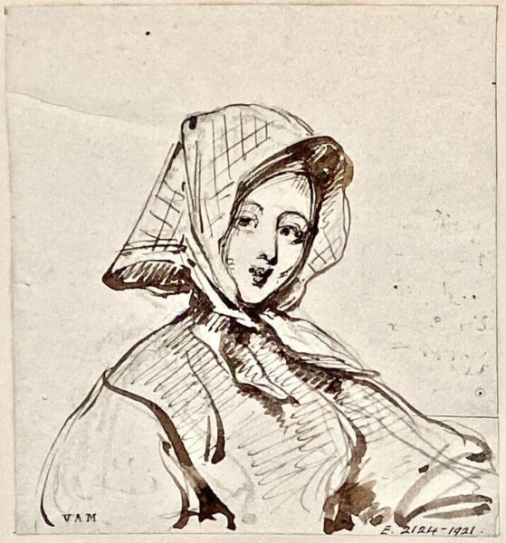 George Chinnery, Half-length study of a Chinese boatwoman
