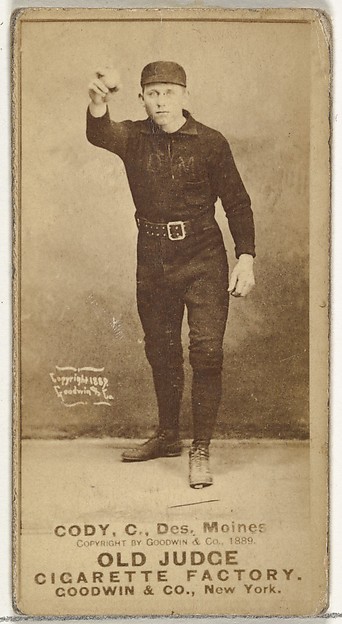Goodwin & Company, Michael J. Cody, Catcher, Des Moines Prohibitionists, from the Old Judge series (N172) for Old Judge Cigarettes