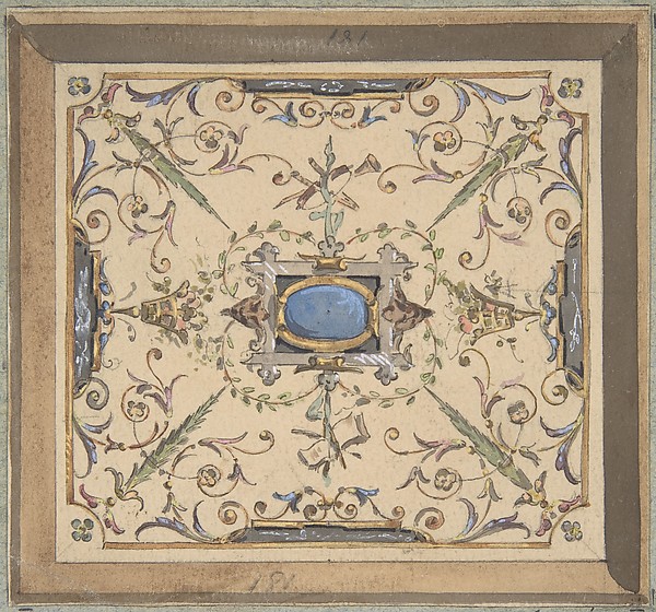 Jules-Edmond-Charles Lachaise, Design for Ceiling, Château de Cangé