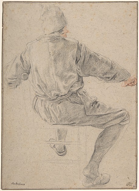 Cornelis Dusart, Study of a Seated Peasant