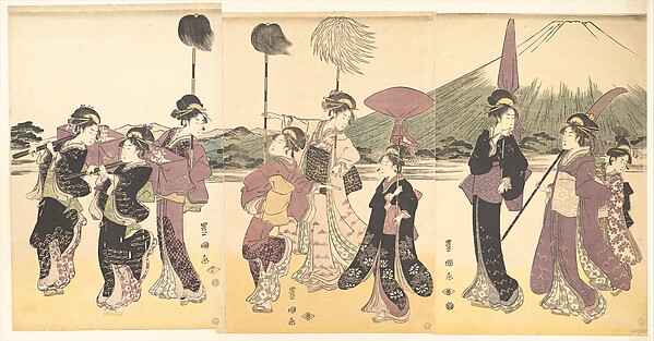 Utagawa Toyokuni I, Women Parading in an Imitation of the Cortege of a Daimyo