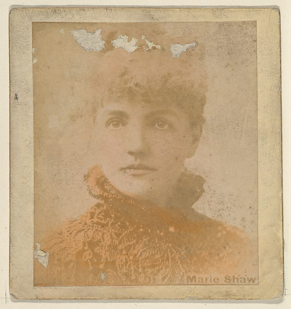 Kinney Brothers Tobacco Company, Marie Shaw, from the Actresses series (N246), Type 2, issued by Kinney Brothers to promote Sporting Extra Cigarettes