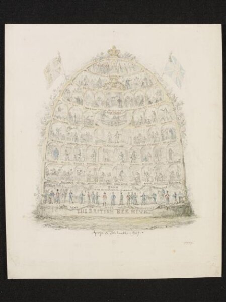 Cruikshank, George, Preliminary drawing for 'The British Bee Hive'.