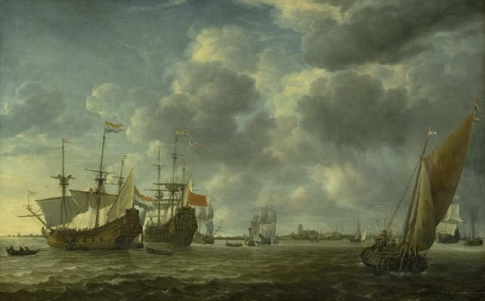 Simon de Vlieger, Skibe på Maasfloden ud for Rotterdam