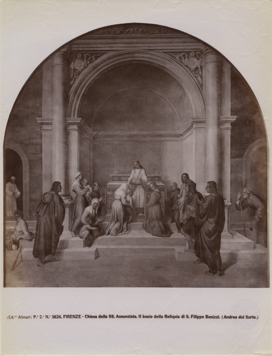 Fratelli Alinari, Andrea del Sarto: Szene aus dem Leben des Heiligen Philippus Benitius, Santissima Annunziata, Florenz
