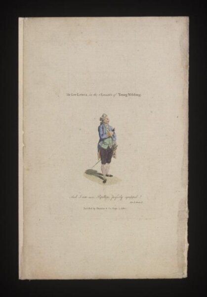 Unknown, Mr Lee Lewes in the character of Young Wilding