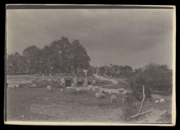 Gale, Lt. Col. Joseph, Sheep by a bridge and river
