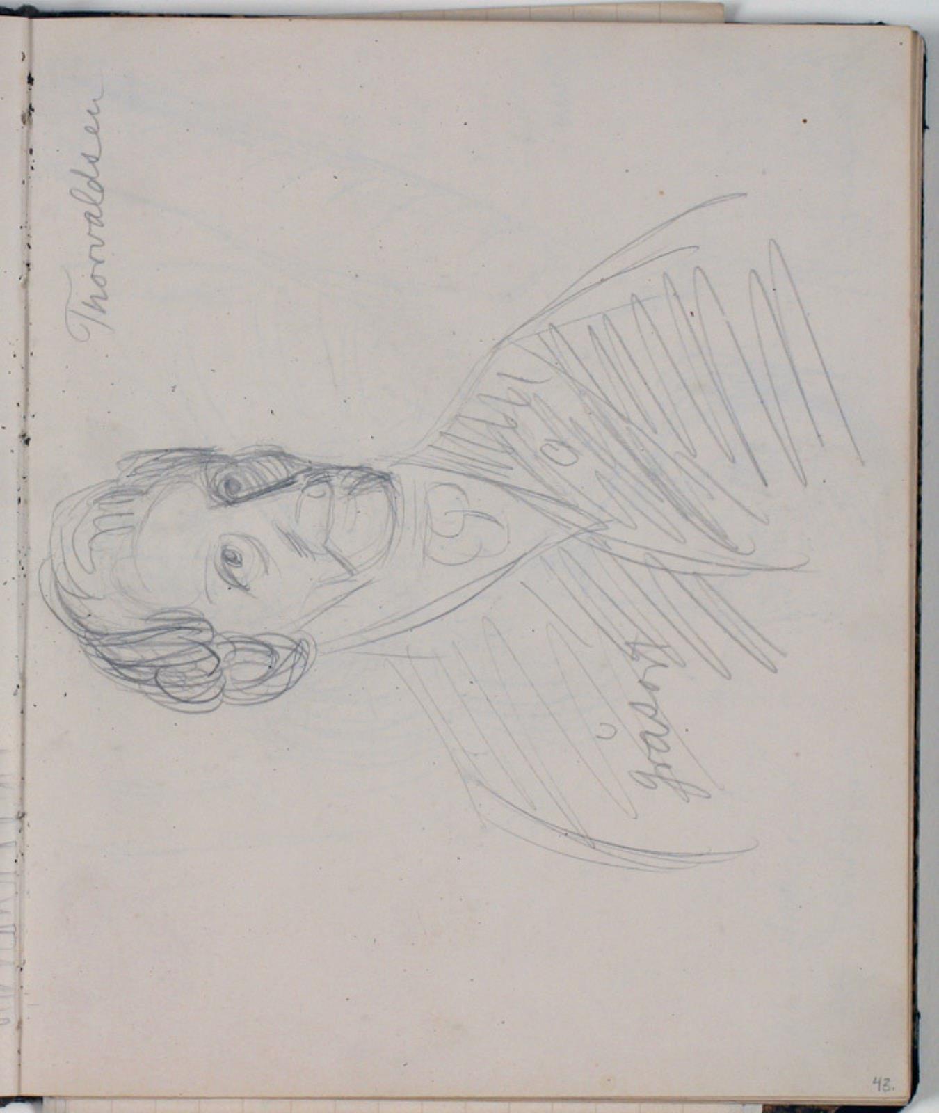Niels Larsen Stevns, Studie af Thorvaldsen efter maleri. Farveangivelser