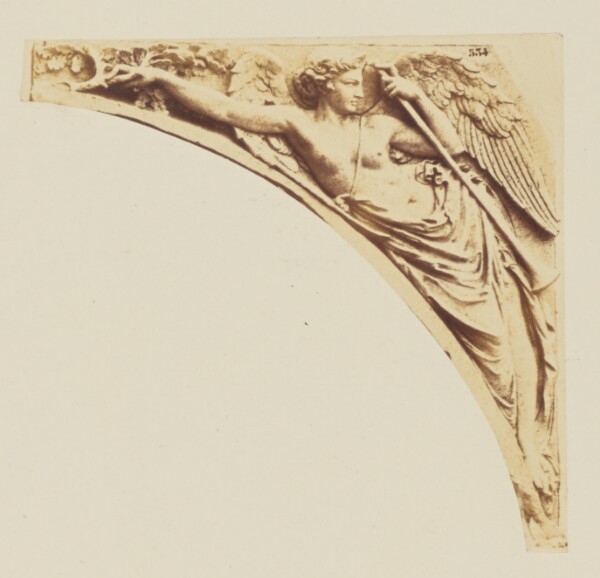 Édouard Baldus, ["La Renommée", Sculpture by Auguste Poitevin, Decoration of the Louvre, Paris]