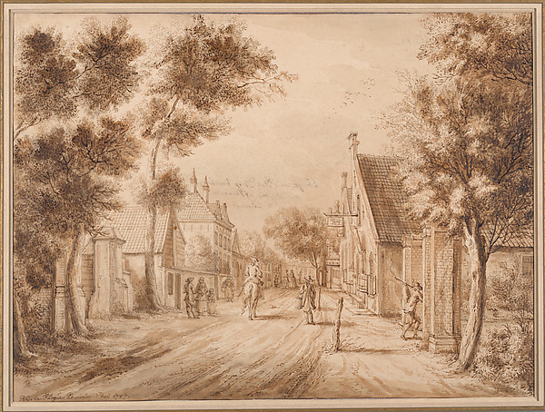 Paulus Constantijn La Fargue, A View of the Herenstraat in Voorburg, Seen from the Oosteinde