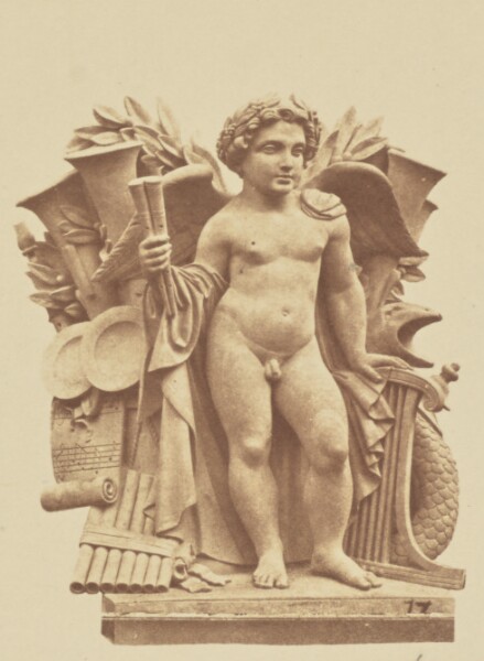 Édouard Baldus, ["La Musique", Sculpture by Henri Joseph Daniel, Decoration of the Louvre, Paris]