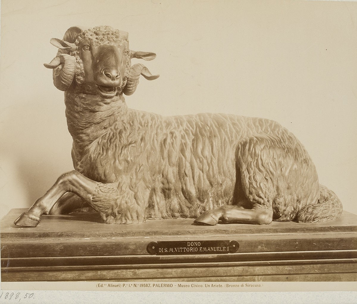 Fratelli Alinari, Widder, Bronze aus Syrakus, Museo Civico, Palermo