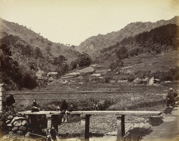 Felice Beato, View in the Valley and Stone Bridge