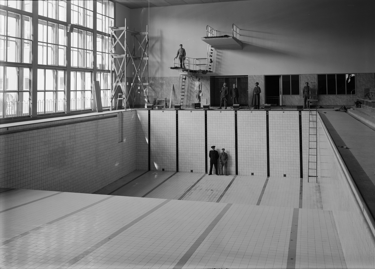 Paul Sandberg, The Swimming Hall in the Central Bath is ready for its inauguration, Uppsala October 1941