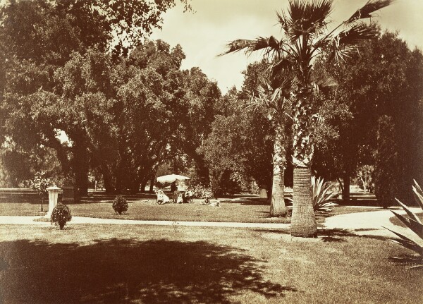 Carleton Watkins, [Thurlow Lodge - Tent and Family Group]
