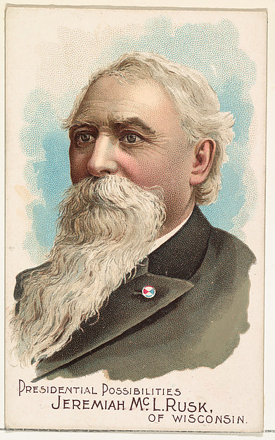 W. Duke, Sons & Co., Jeremiah McL. Rusk of Wisconsin, from the Presidential Possibilities series (N124) issued by Duke Sons & Co. to promote Honest Long Cut Tobacco