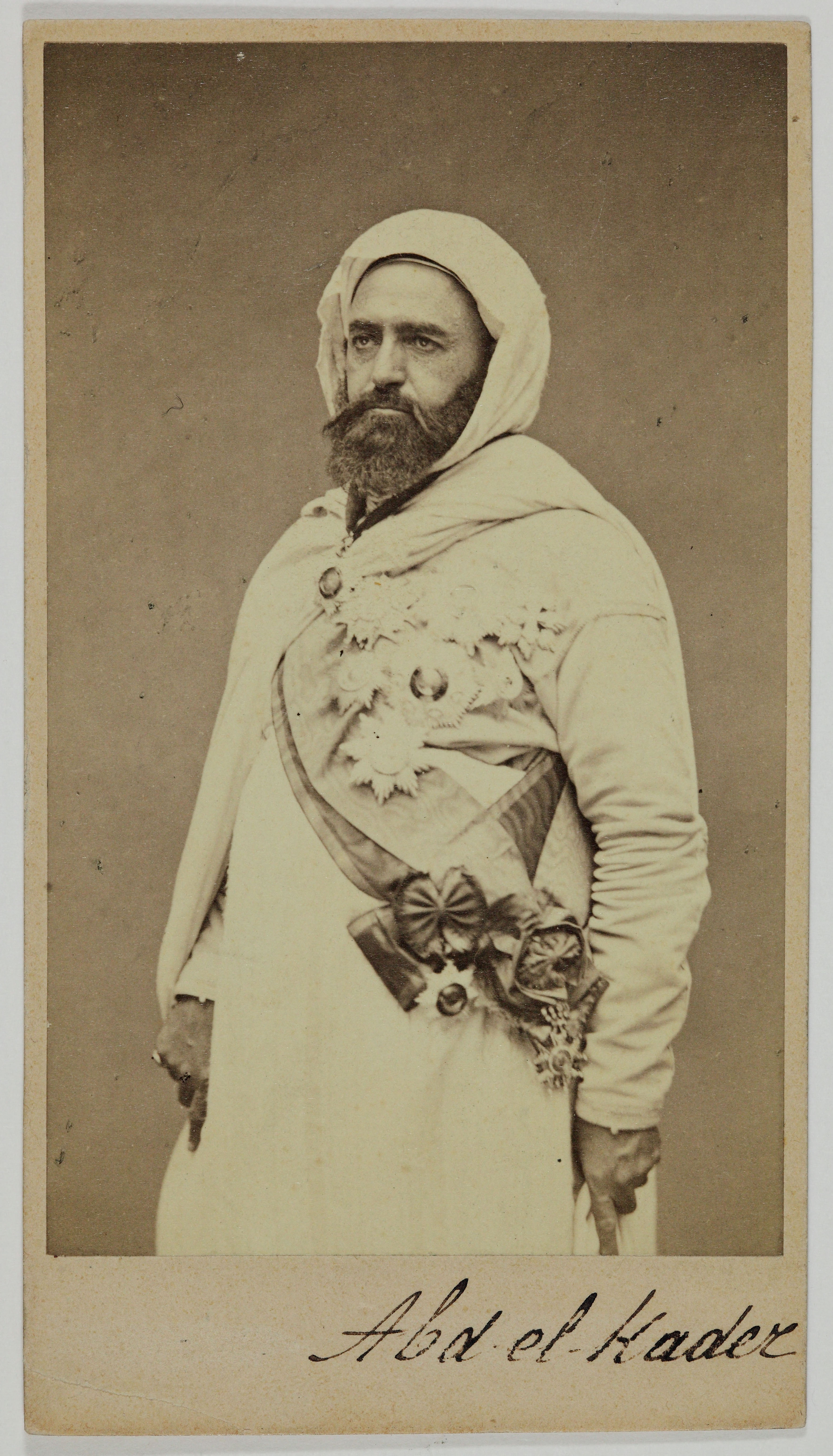 Anonyme, Portrait d'Abd el Kader (El Hadj) (1807-1883), (émir arabe)