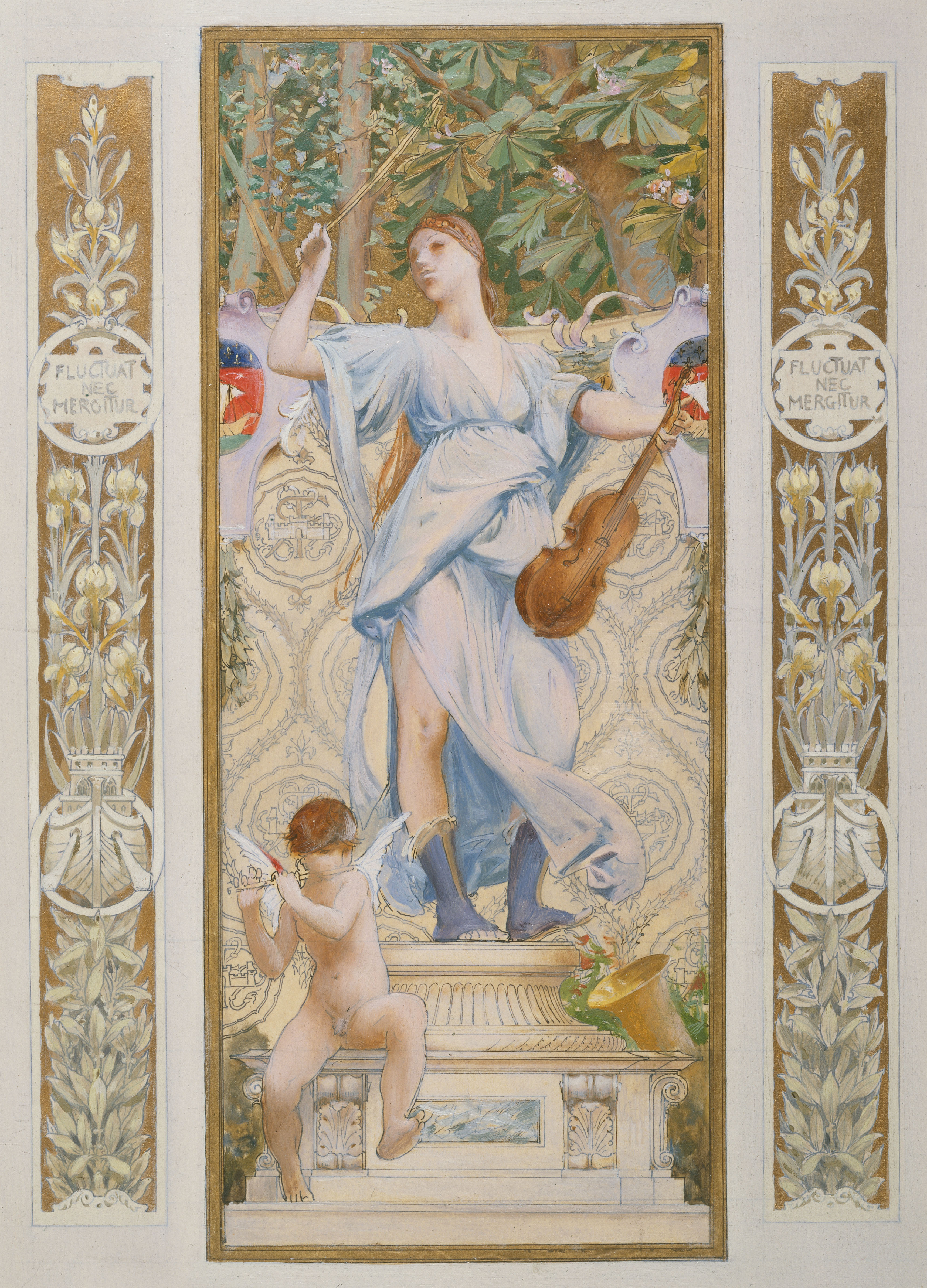 Luc-Olivier Merson, Esquisse pour l'escalier des Fêtes de l'Hôtel de Ville de Paris : La Musique