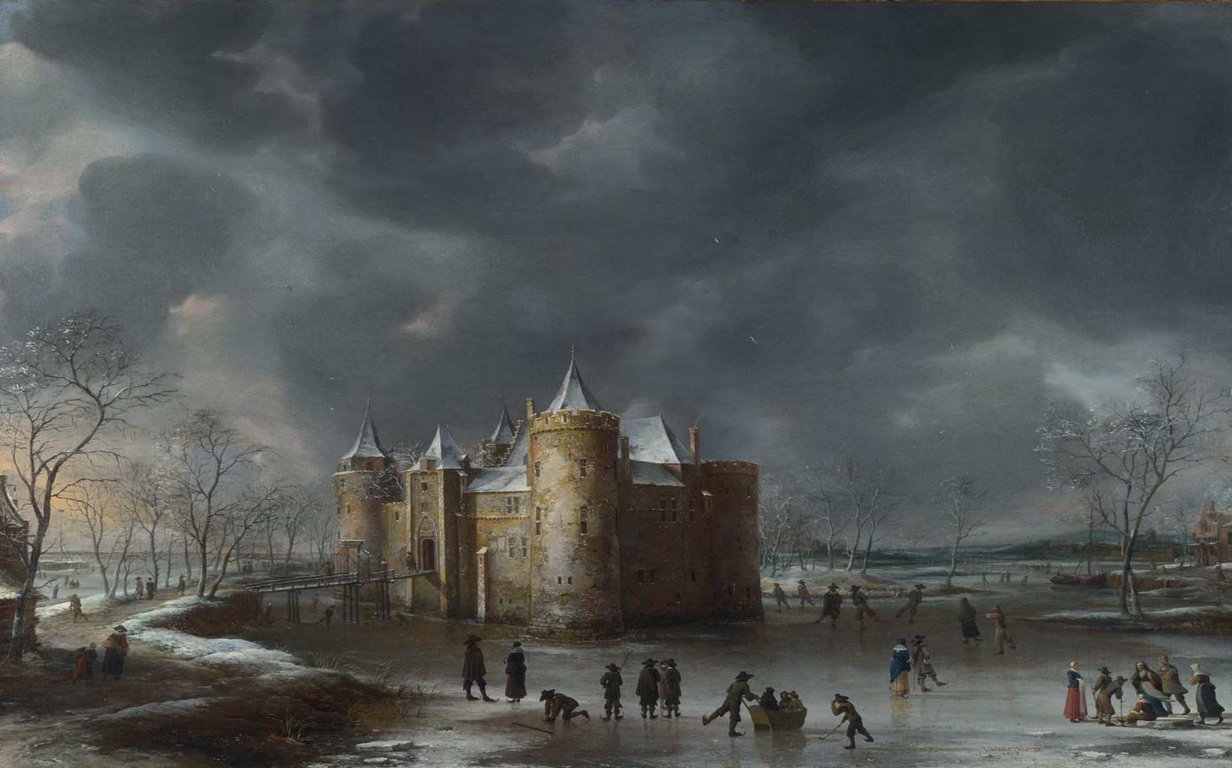 Jan Abrahamsz Beerstraaten, The Castle of Muiden in Winter