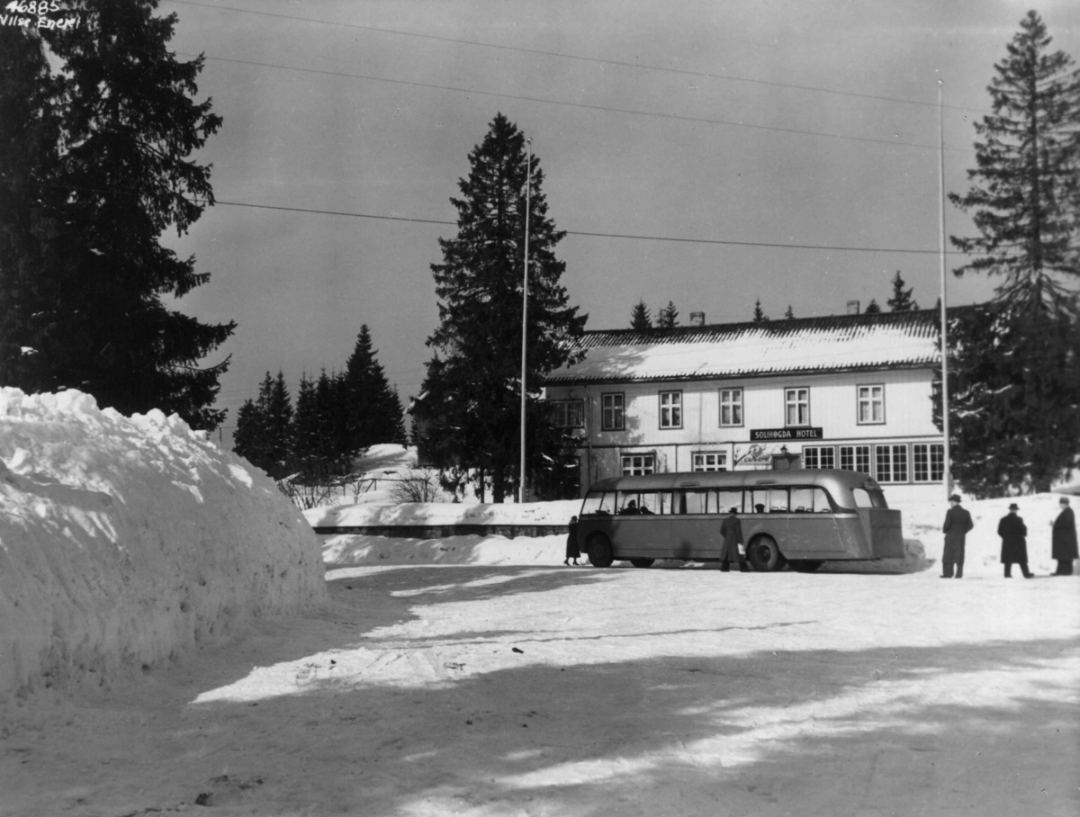 Anders Beer Wilse, Solihogda Hotell, Samferdsel, Buss, Vinter, Sno