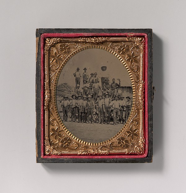Unknown, [Crew of Twenty-one Workmen Posing With Tools Outdoors]