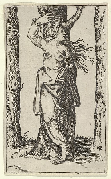 Anonymous, Saint Agatha tied to a tree, her breasts cut off, from "Piccoli Santi" (Small Saints)