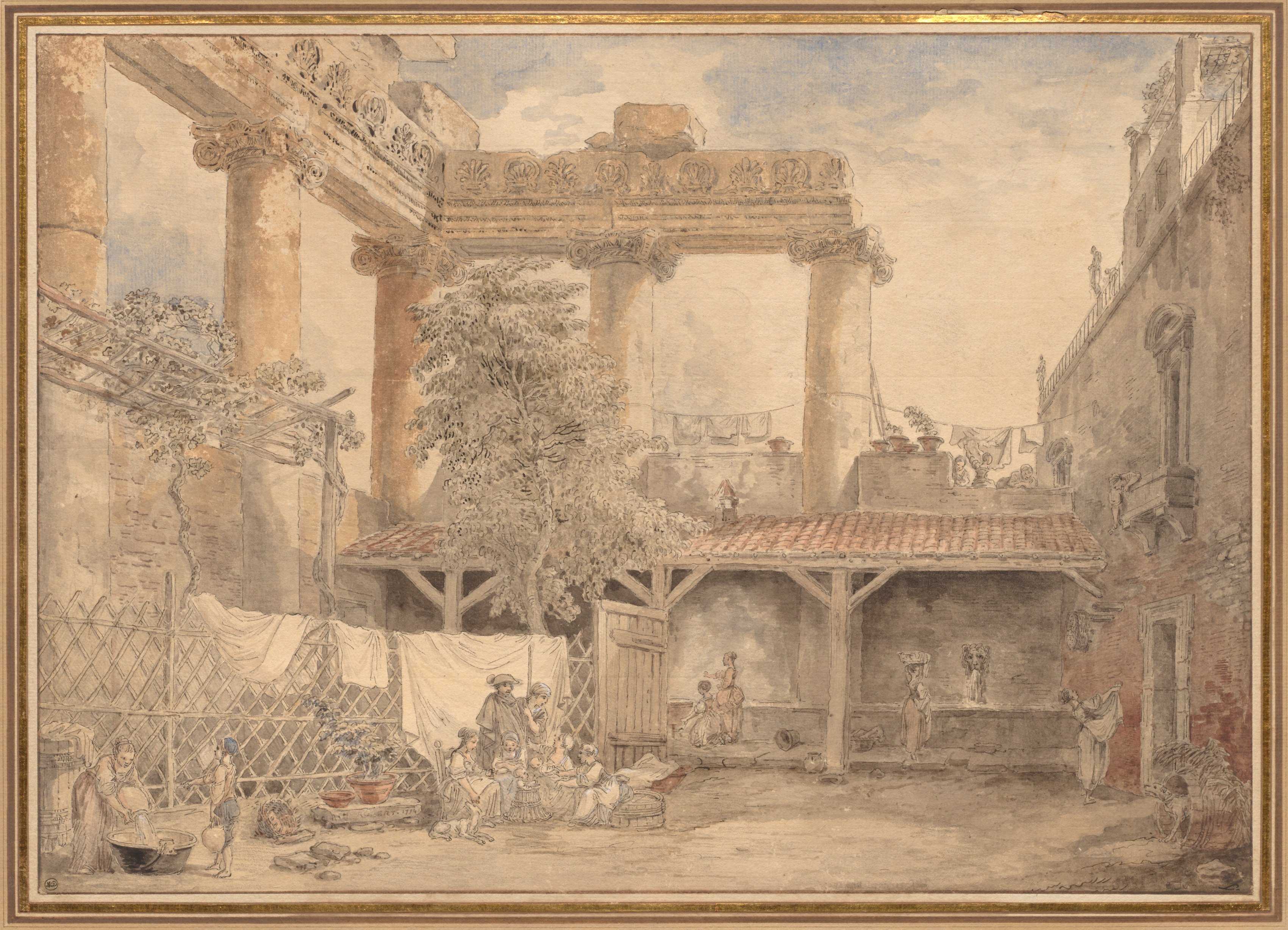 Hubert Robert, Roman Ruins, Villa Pamfili