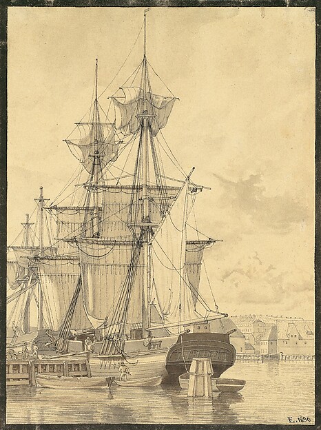 Christoffer Wilhelm Eckersberg, Sailing Vessels at Wilders Plads, Copenhagen