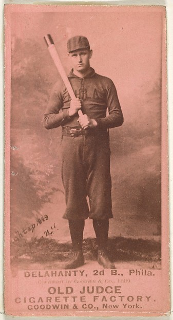Goodwin & Company, Edward James "Big Ed" Delahanty, 2nd Base, Philadelphia, from the Old Judge series (N172) for Old Judge Cigarettes