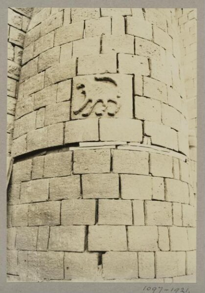 K.A.C. Creswell, Tower with the carving of a leopard in the aqueduct of Mamluk Sultan Qansuh al-Ghawri, Cairo